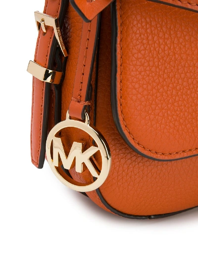 Shop Michael Michael Kors Bedford Leather Crossbody In Orange