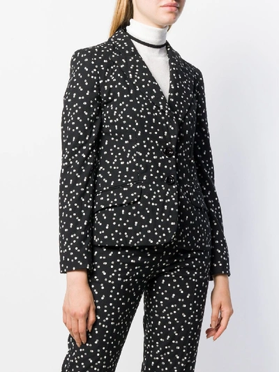 Shop Emporio Armani Dotted Cotton Blazer In Black