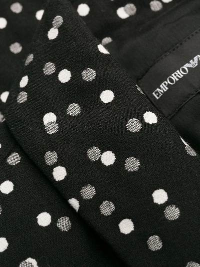 Shop Emporio Armani Dotted Cotton Blazer In Black