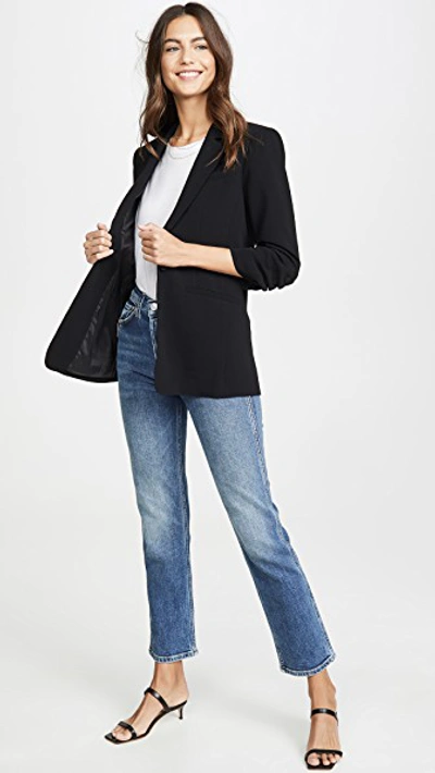 Cinq À Sept Cheyenne Ruffle-cuff Blazer Jacket In Black