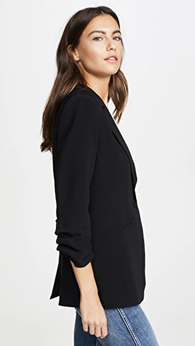 Cinq À Sept Cheyenne Ruffle-cuff Blazer Jacket In Black