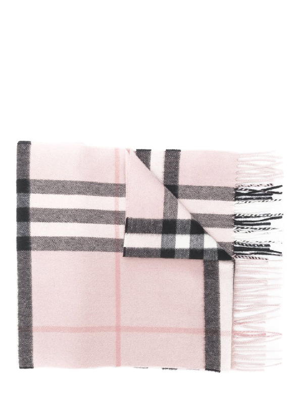 burberry pink plaid cashmere scarf
