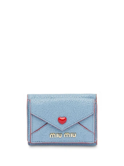 Shop Miu Miu Love Wallet In Blue