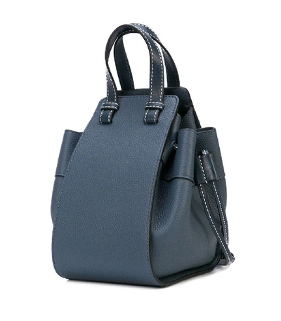 Shop Loewe Mini Hammock Shoulder Bag In Dark Blue