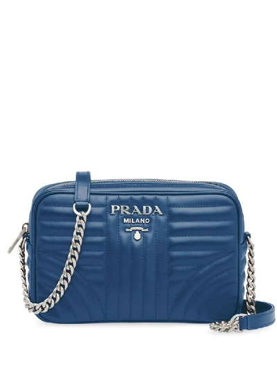 Shop Prada Diagramme Shoulder Bag In Blau