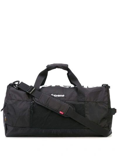 Shop Supreme Logo Patch Duffle Bag In Black
