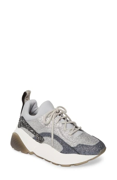 Shop Stella Mccartney Eclypse Sneaker In Gunmetal Glitter