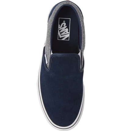 Shop Vans Classic Slip-on In Suiting/ Dress Blues Suede