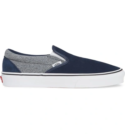 Shop Vans Classic Slip-on In Suiting/ Dress Blues Suede