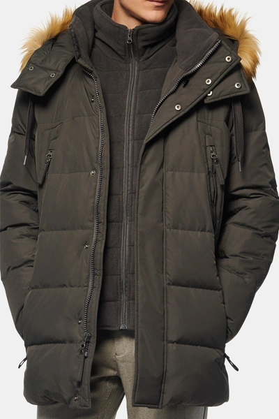 Shop Andrew Marc Conway Removable Faux Fur Hood Quilted Parka In Smoke