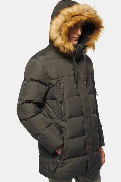 Shop Andrew Marc Conway Removable Faux Fur Hood Quilted Parka In Smoke