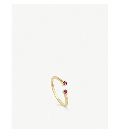 Shop Astley Clarke Linia 18ct Yellow Gold-plated Rhodolite Open Ring
