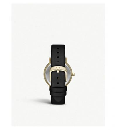 Shop Armani Exchange Ax5561 Lola Gold-plated And Leather Watch In Cream