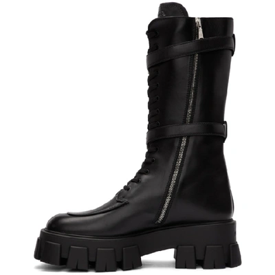 Shop Prada Black Pocket Military Boots