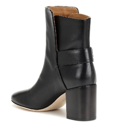 Shop Tory Burch Kira Leather Ankle Boots In Black