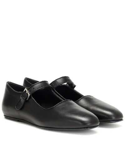 Shop The Row Ava Leather Ballet Flats In Black