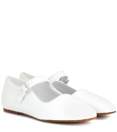 Shop The Row Ava Leather Ballet Flats In White