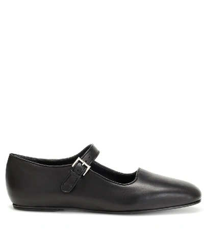 Shop The Row Ava Leather Ballet Flats In Black