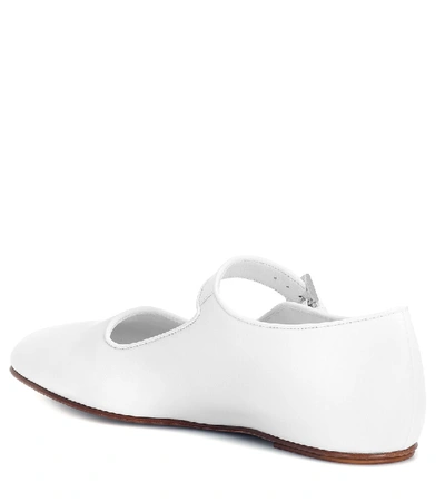 Shop The Row Ava Leather Ballet Flats In White