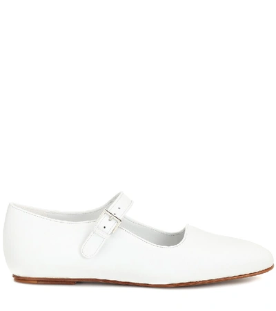 Shop The Row Ava Leather Ballet Flats In White