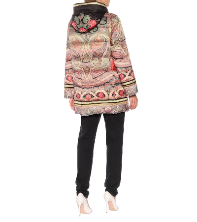 Shop Etro Printed Down Puffer Coat In Multicoloured
