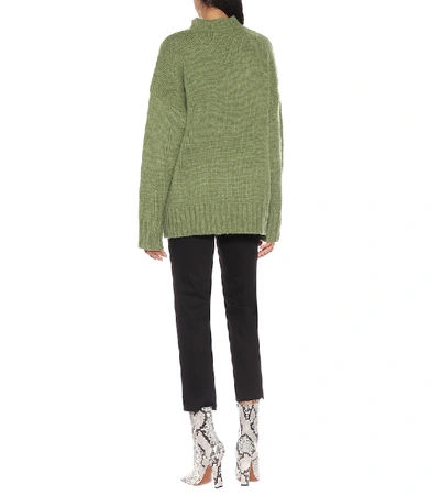 Shop Ami Alexandre Mattiussi Rose Wool Sweater In Green