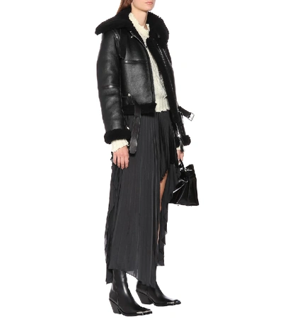 Shop Acne Studios Shearling Jacket In Black