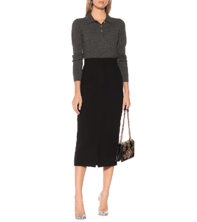 Shop Dolce & Gabbana Wool-blend Pencil Skirt In Black