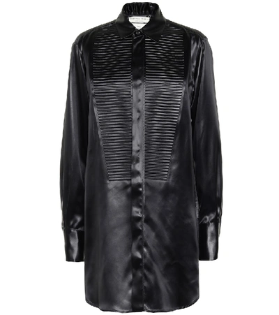 Shop Bottega Veneta Satin Shirt In Black