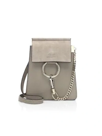 Shop Chloé Women's Mini Faye Leather Bracelet Bag In Motty Grey