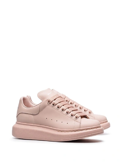 Shop Alexander Mcqueen Leather Sneakers Oversized In Pink