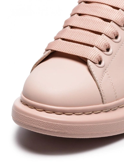 Shop Alexander Mcqueen Leather Sneakers Oversized In Pink