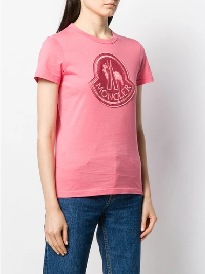Shop Moncler Logo Cotton T-shirt