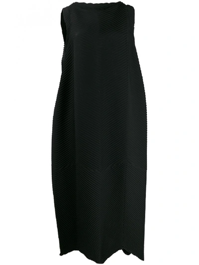 Shop Issey Miyake Sleeveless Dress In Black
