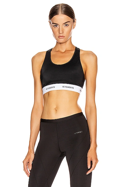 Shop Vetements Sports Bra Top In Black In Black & White