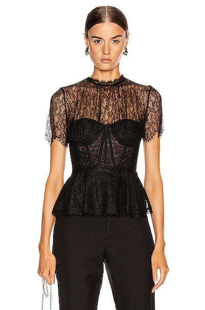 Shop Jonathan Simkhai Lace Bustier Top In Black