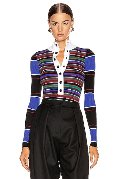 Shop Proenza Schouler White Label Turtleneck Striped Sweater In Black Multi