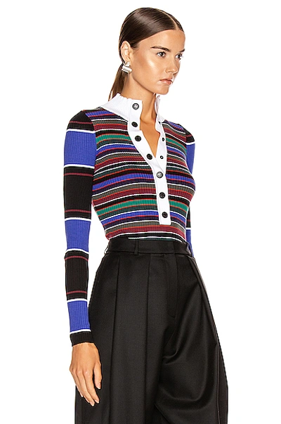 Shop Proenza Schouler White Label Turtleneck Striped Sweater In Black Multi