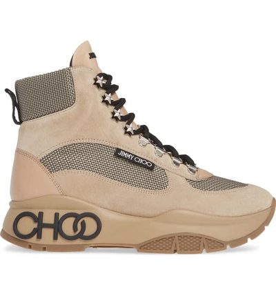 Shop Jimmy Choo Inca High Top Sneaker In White Sand/ Beige