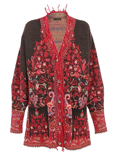 Shop Etro Halton Cardigan In Dark Red