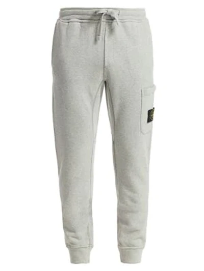 Shop Stone Island Core Fleece Sweatpants In Grey