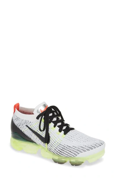 Shop Nike Air Vapormax Flyknit Running Shoe In White/ Black/ Volt/ Crimson