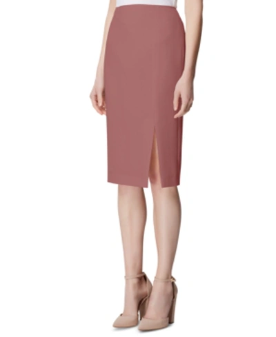 Shop Tahari Asl Side-slit Pencil Skirt In Beyond Rose