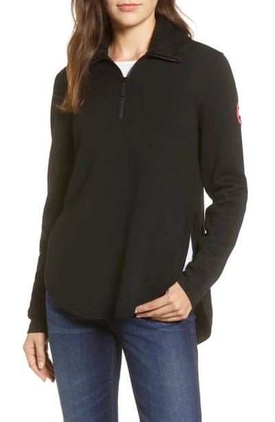 Shop Canada Goose Fairhaven Quarter-zip Sweater In Black