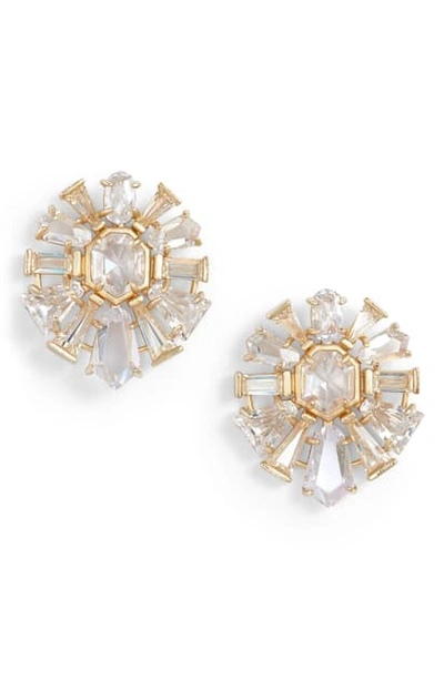 Shop Kendra Scott Jentry Stud Earrings In Gold Lustre/ Glass Cz