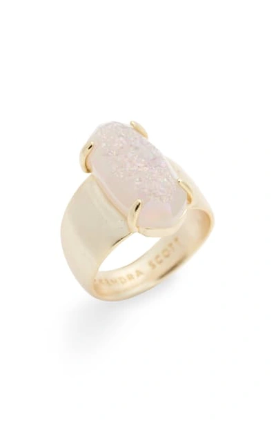 Shop Kendra Scott Harrison Cocktail Ring In Gold/ Iridescent Drusy