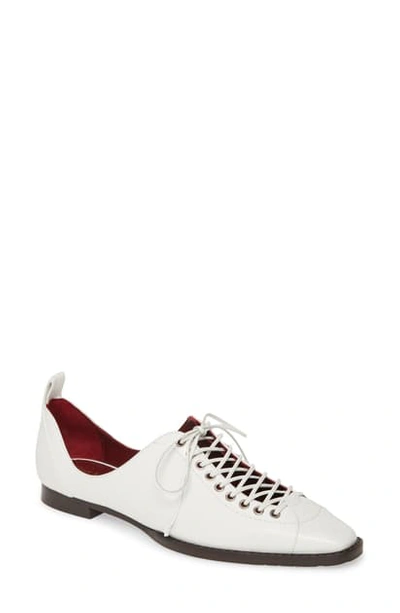 Shop Sies Marjan Terra Lace-up Square Toe Loafer In White