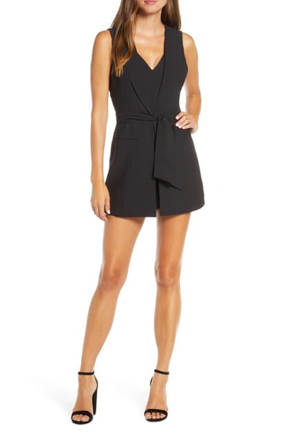 Shop Adelyn Rae Mia Layered Look Cocktail Romper In Black