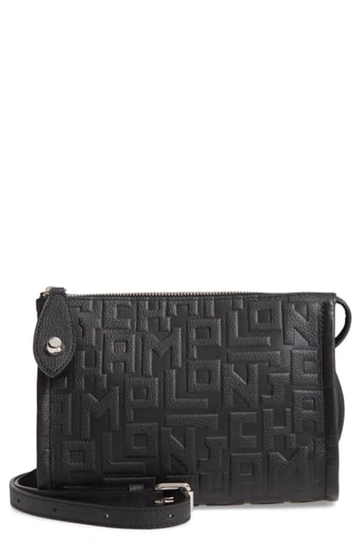 Shop Longchamp La Voyageuse Leather Crossbody Bag In Black