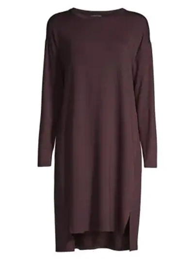 Shop Eileen Fisher Stretch Terry Midi Sweatshirt Dress In Casis